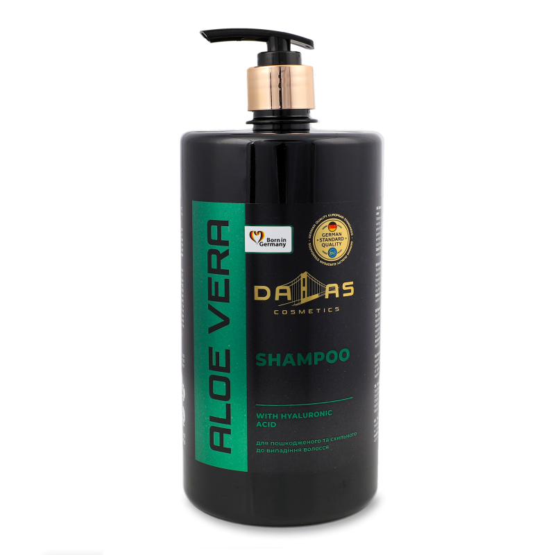 Шампунь Алое вера з гіалуроновою кислотою 1000г з дозатором Далас