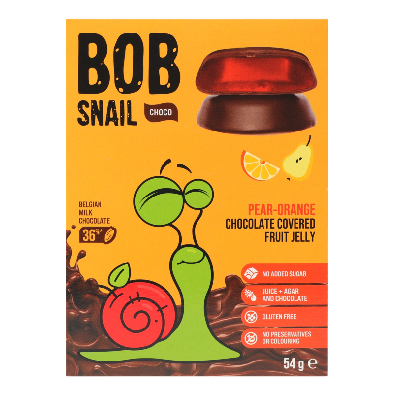 Мармелад фруктовий у молочному шоколаді Pear-orange Choco Bob Snail к/у