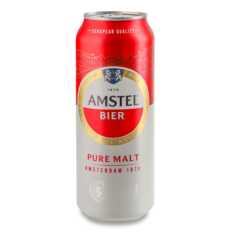 Пиво світле 5% 0,5л ж/б Amstel