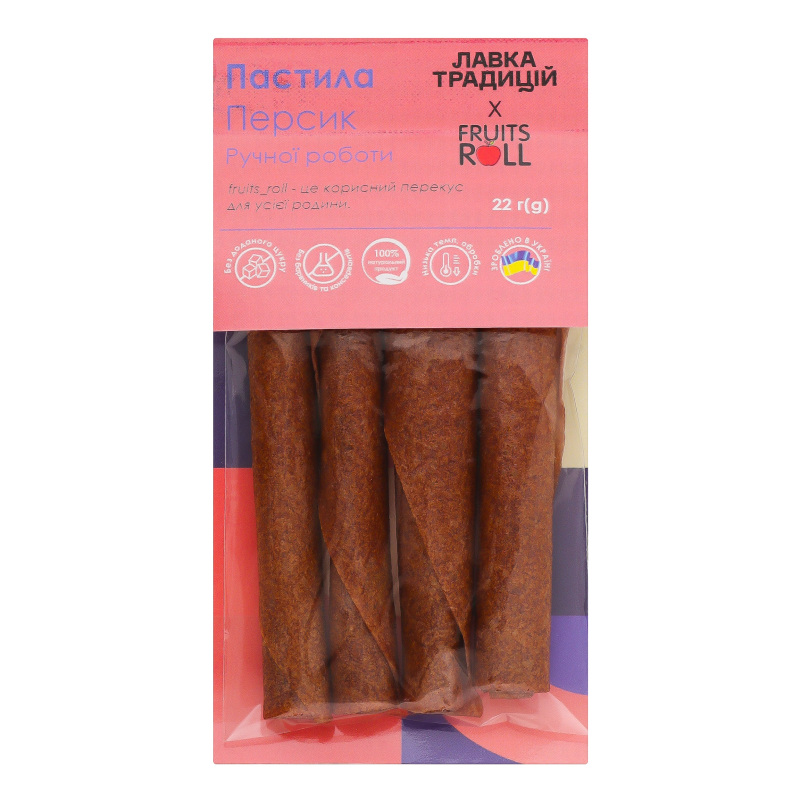 Пастила ручної роботи Персик Fruits roll к/у