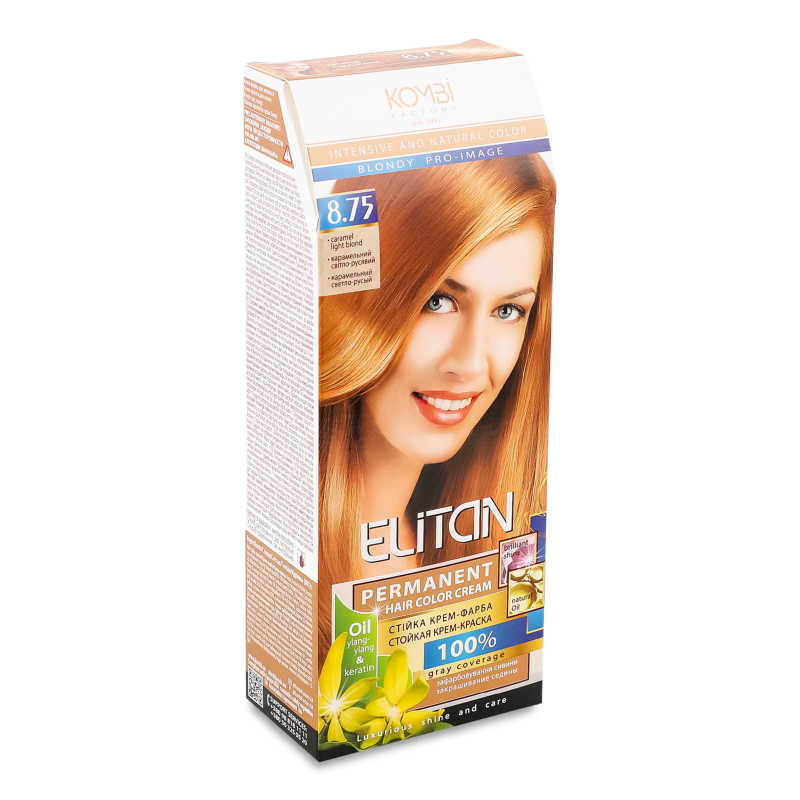 Крем-фарба д/волосся 8.75 карамельний світло-русявий Elitan