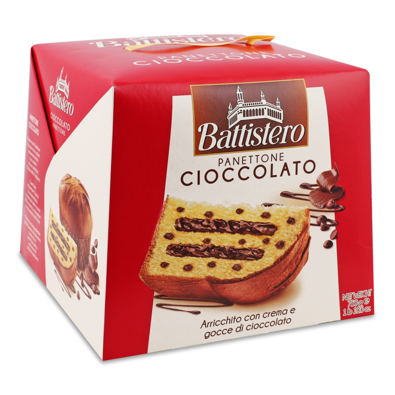 Паска з шоколадним кремом та шоколадними крихтами 750г Battistero