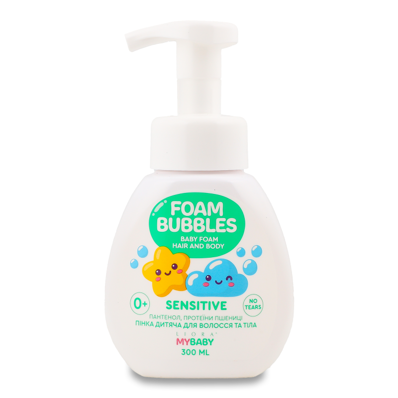 Пінка д/волосся та тіла дитяча Sensitive 300мл з дозатором Liora