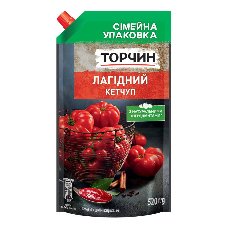Кетчуп пастеризований Лагідний Торчин д/п 520г Торчин