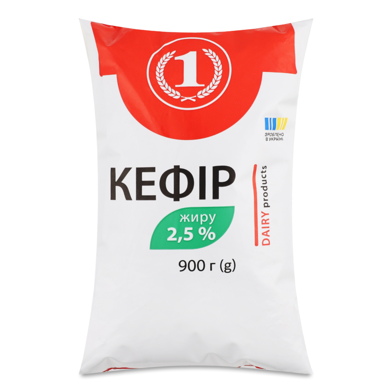Кефір 2,5%  900г п/е ТМ “1”