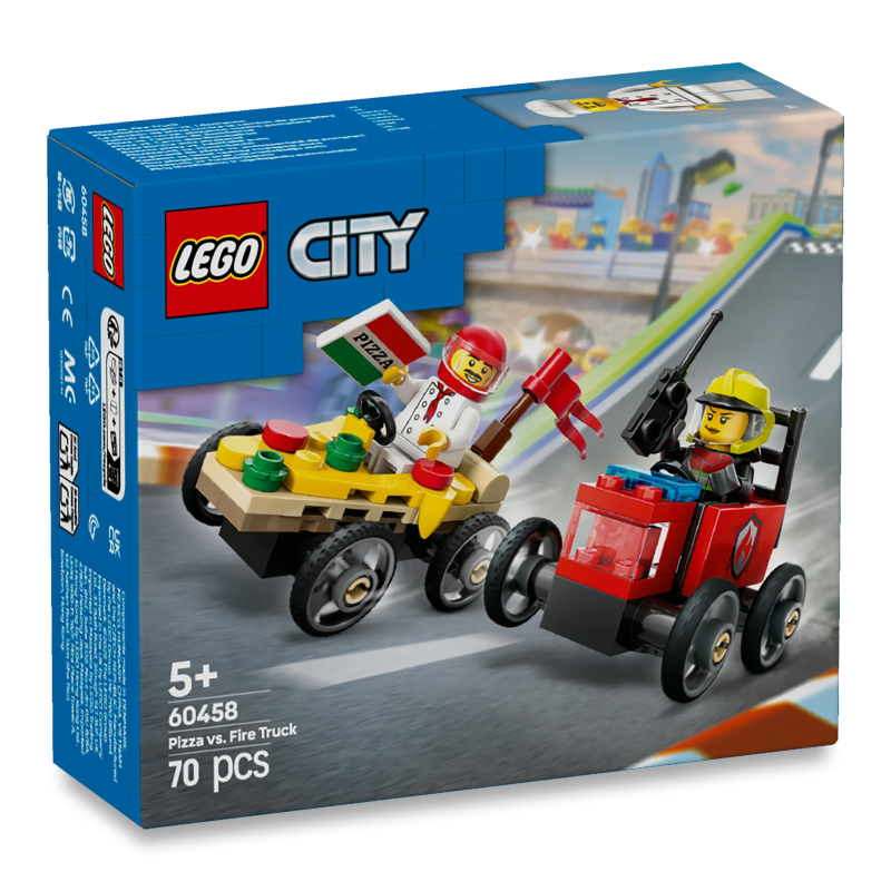Конструктор City Піца-авто проти пожежної машини Набір д/перегонів Lego