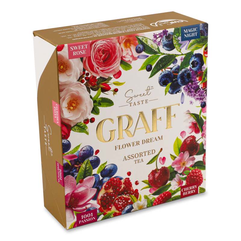 Набір чаю Квіткова мрія чорний та трав’яний 4види 32*1,5г Graff
