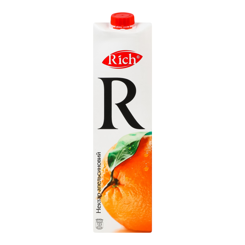 Нектар з м'якоттю пастеризований апельсиновий Rich т/п