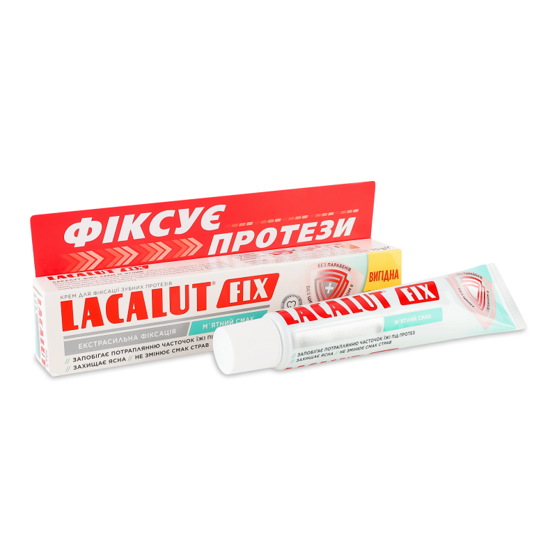 Крем д/фіксації зубних протезів м’ятний смак 70г Lacalut Fix