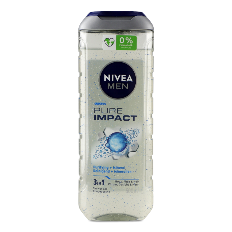 Гель д/душу Pure Impact 3в1 500мл Nivea Men