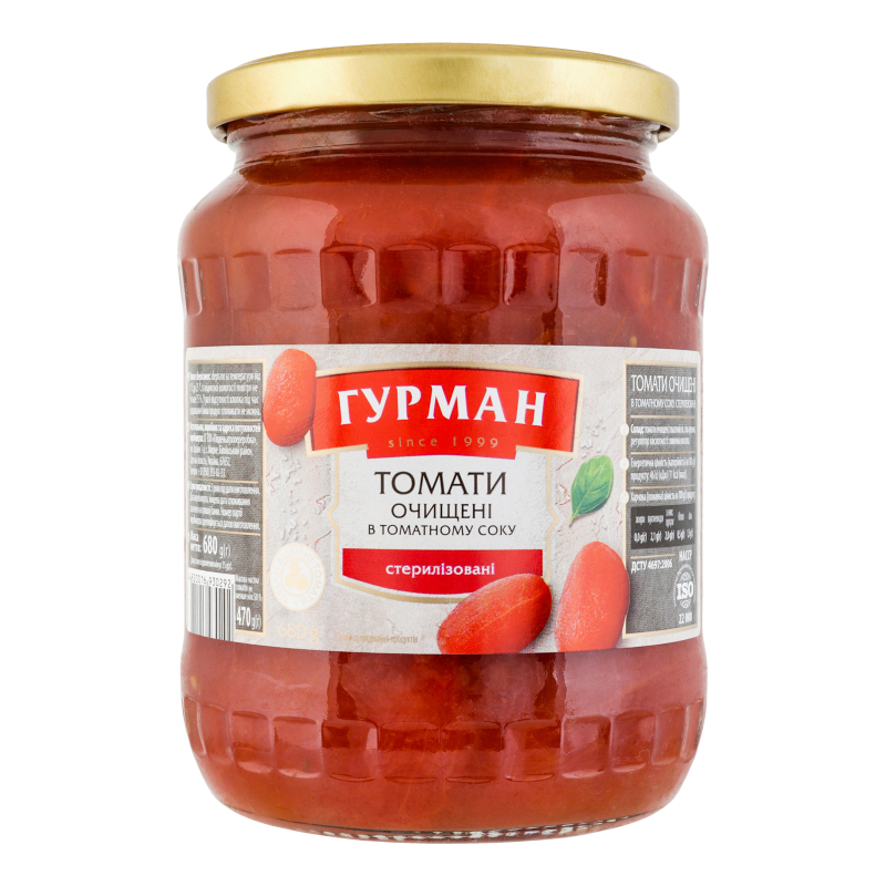 Томати очищені в томатному соку Гурман с/б