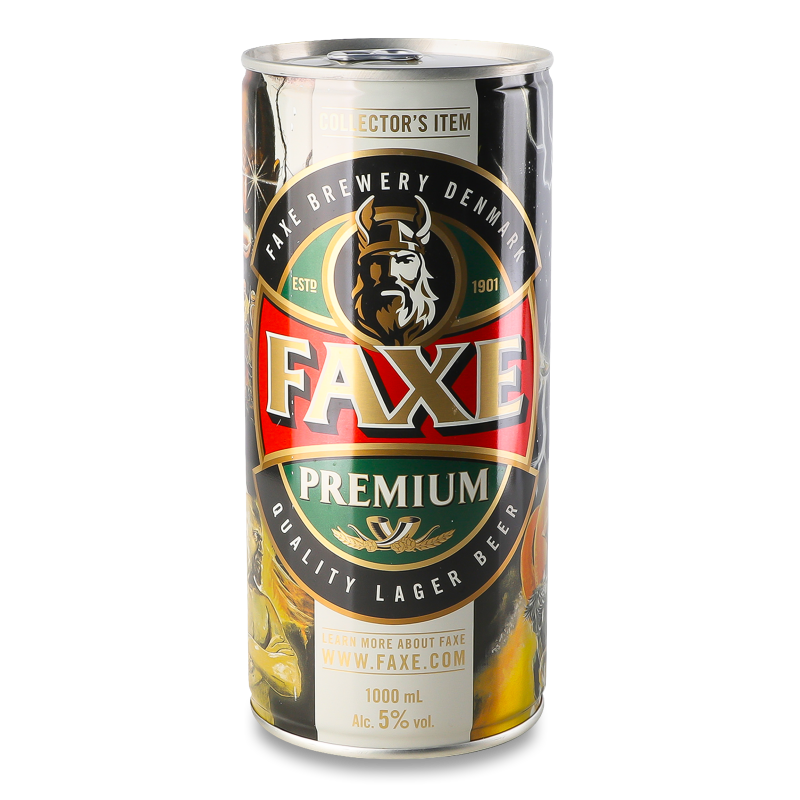 Пиво Premium світле 5% 1л ж/б Faxe