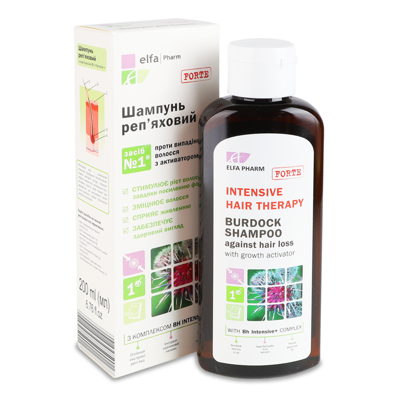 Шампунь реп’яховий 200мл Elfa Pharm