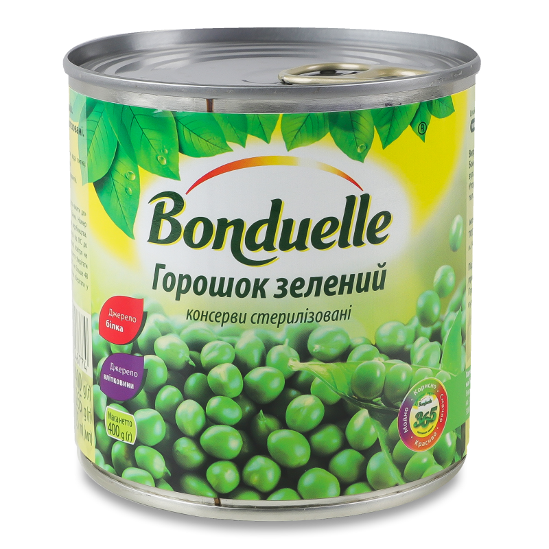 Горошок зелений 400г ж/б Bonduelle