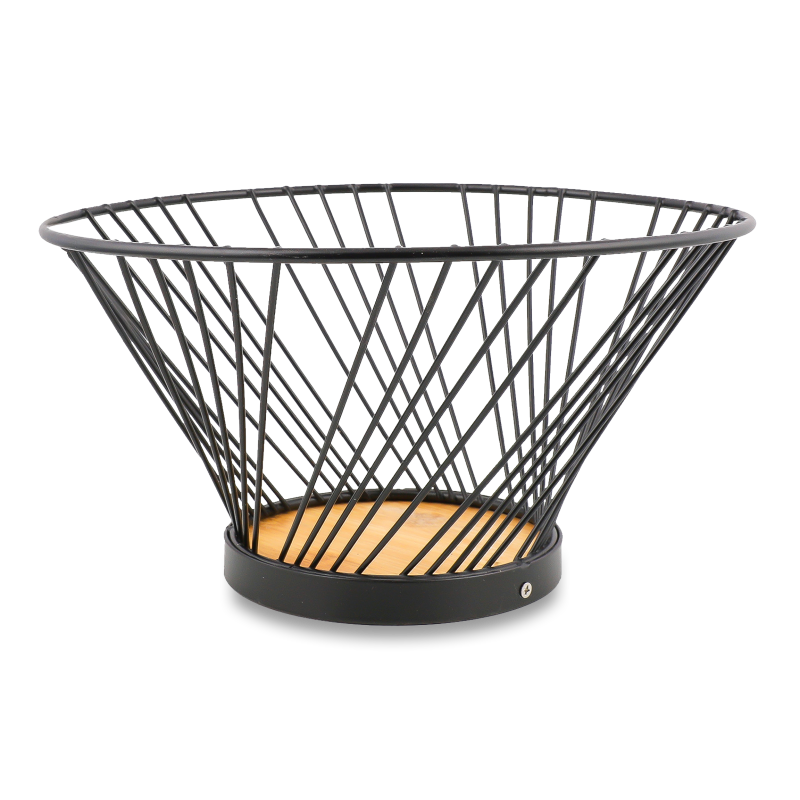 Фруктовниця метал бамбукове дно 32*20см KYYW286