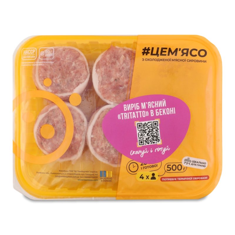 Виріб м’ясний Tritatto охолоджений 500г газ/уп Це м’ясо