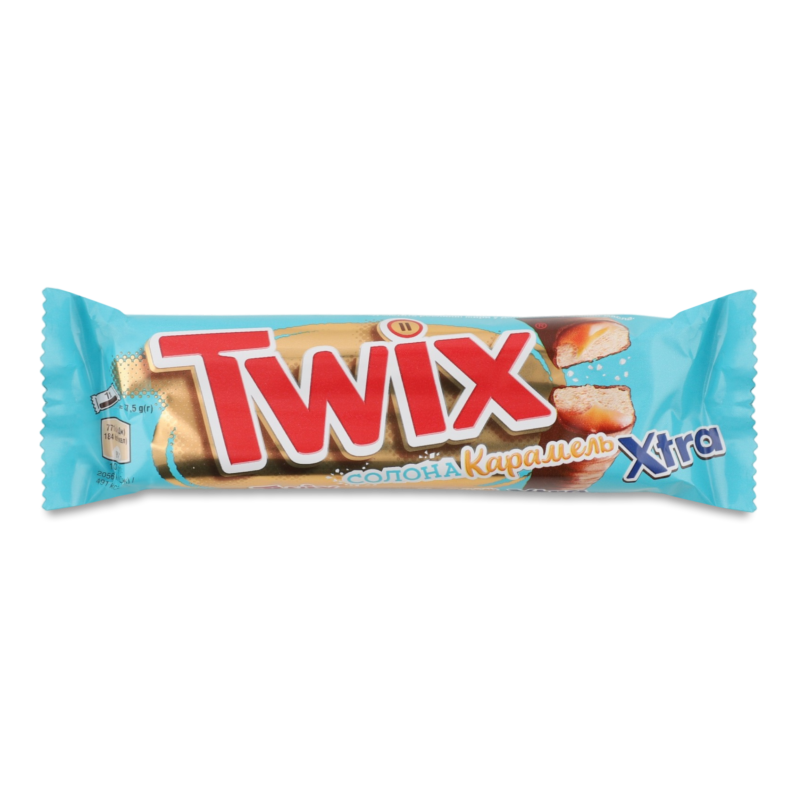 Печиво пісочне Xtra з солоною карамеллю в молочному шоколаді 75г Twix