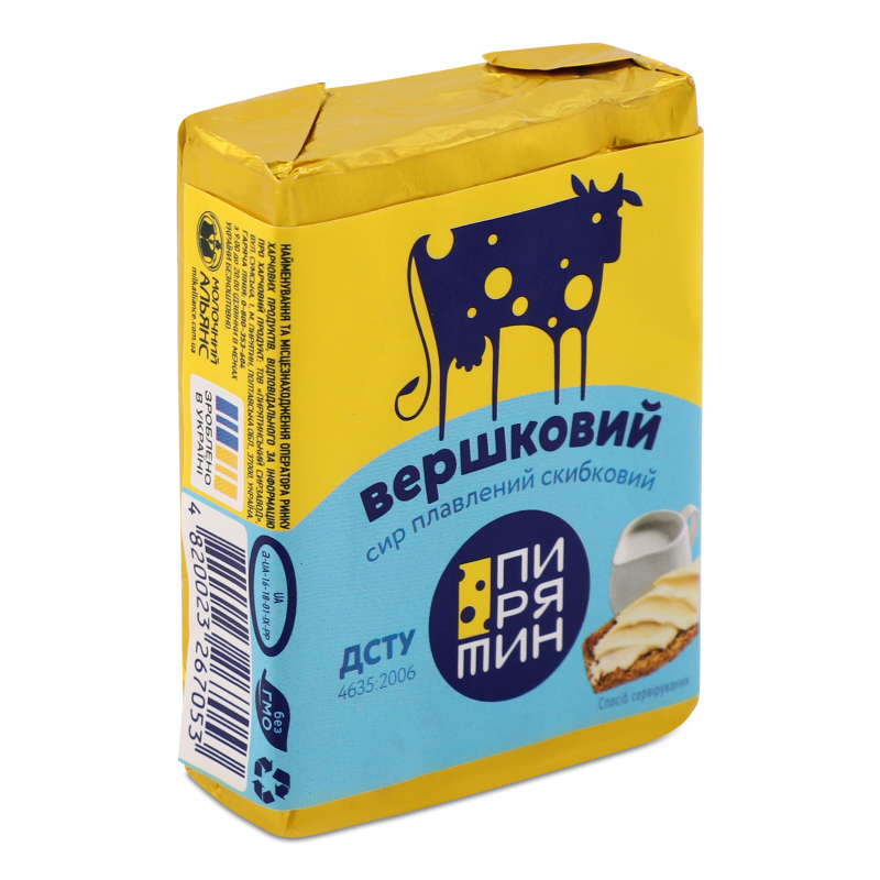 Сир плавлений Вершковий скибковий 38% 70г Пирятин