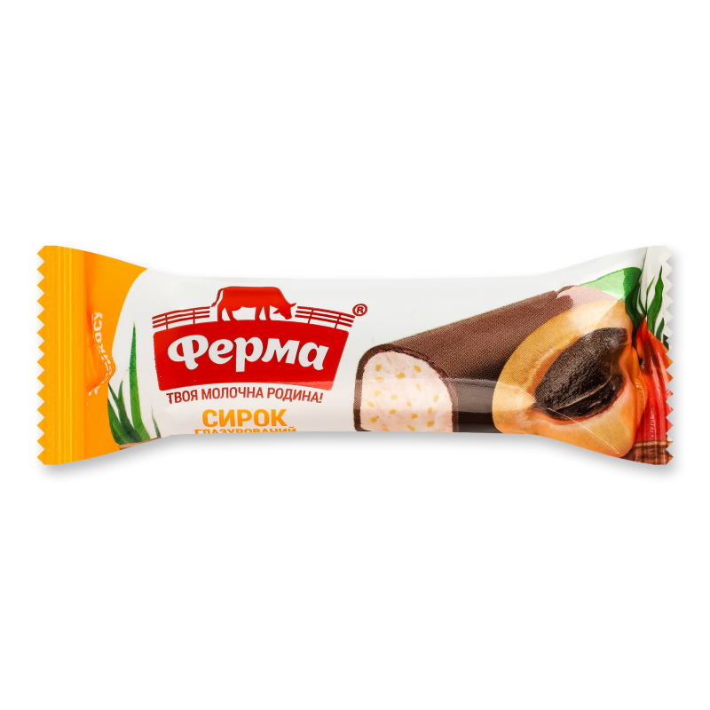 Сирок глазурований з шматочками абрикосу 16% 36г Ферма