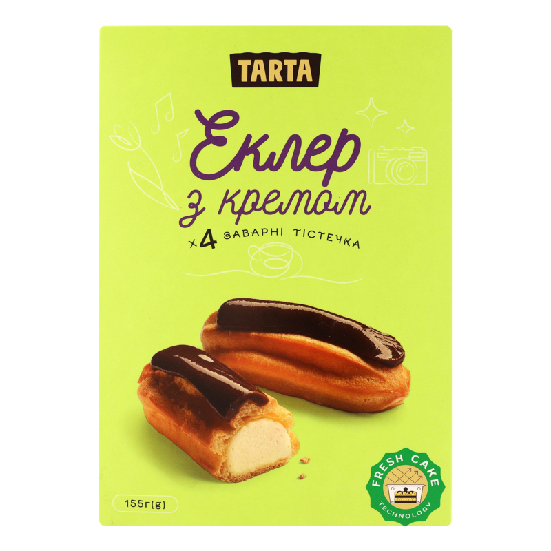 Тістечка заварні з кремом Еклер Tarta к/у