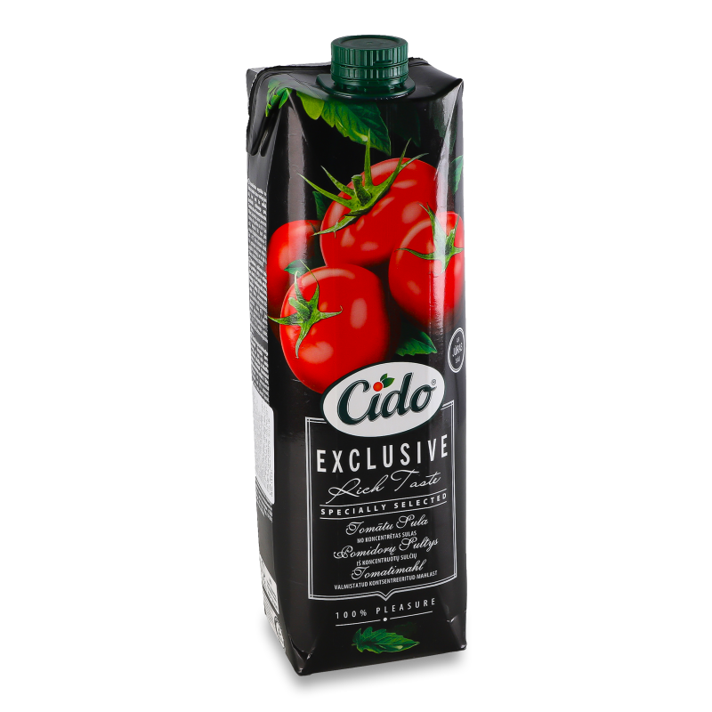 Сік Exclusive томатний з морською сіллю 1л призма Cido
