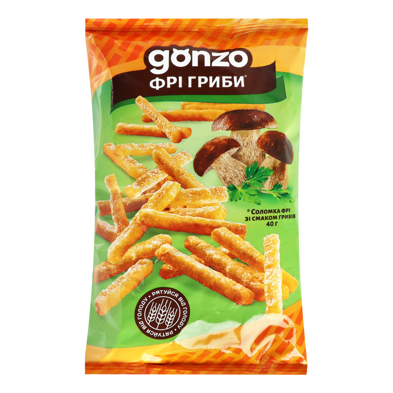 Соломка фри со вкусом грибов Gonzo м/у 40г Gonzo(4820051241322): купить ...