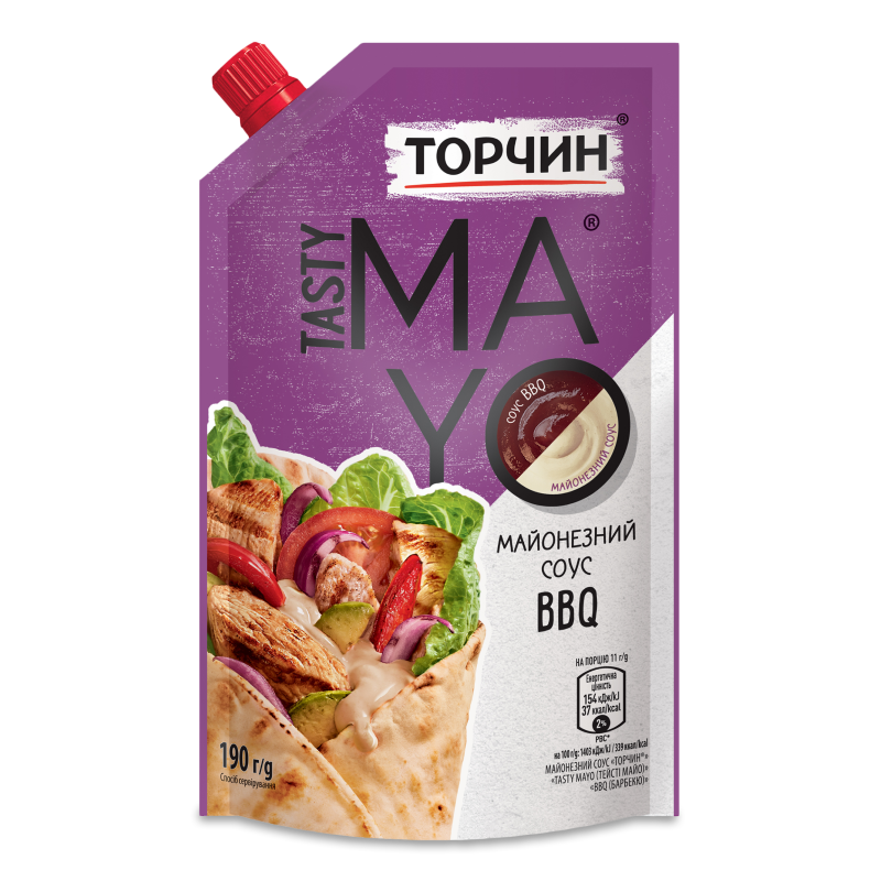 Соус майонезний Тейсті Майо Барбекю 190г д/п Торчин