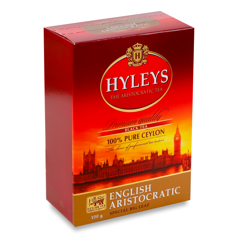 Чай Англійський аристократичний чорний крупнолистовий 100г Hyleys