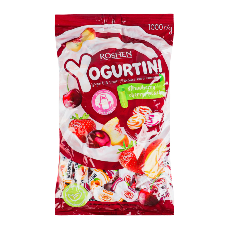 Карамель леденцовая Yogurtini Roshen м/у 1кг Roshen(4823077627200