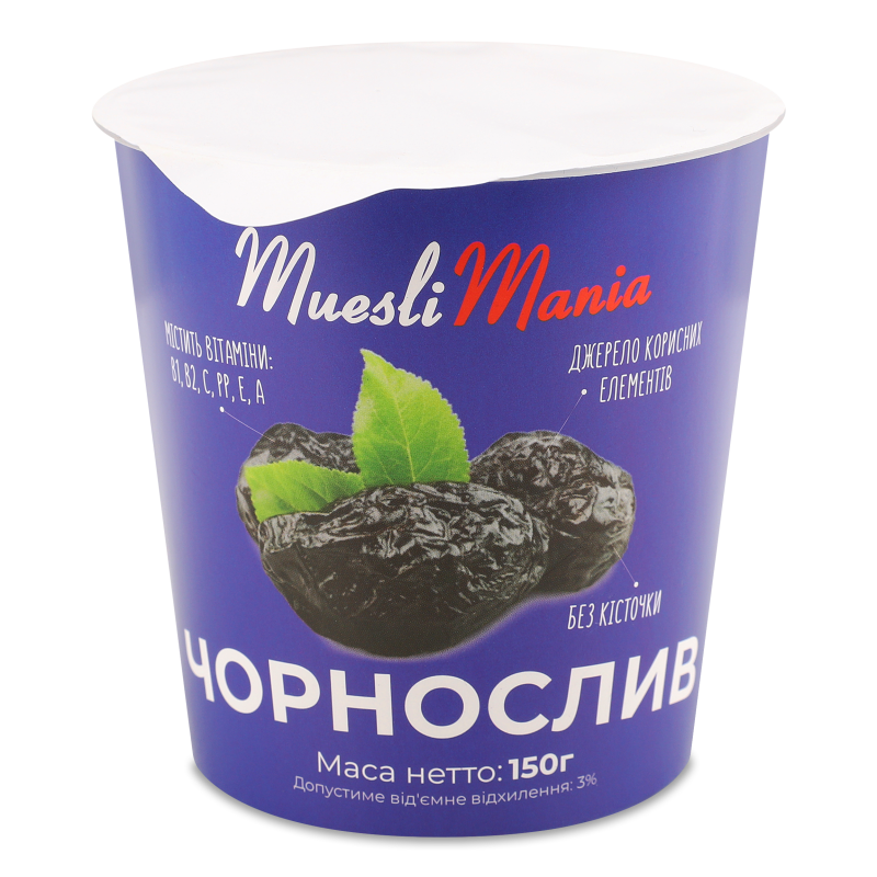 Чорнослив 150г стакан Muesli Mania