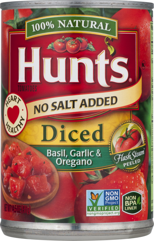 Hunt's Tomatoes 100 Natural Diced Basil, Garlic & Oregano No Salt Added Hunt's(27000378922