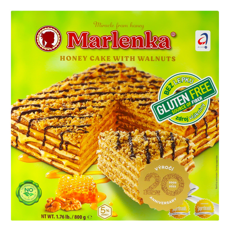 Торт медовий безглютеновий з волоськими горіхами Marlenka к/у