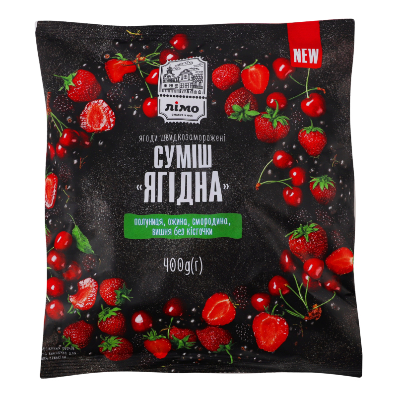 ゆむちページ Суміш ягідна швидкозаморожена Лімо м/у 400г Лімо(4820267432972