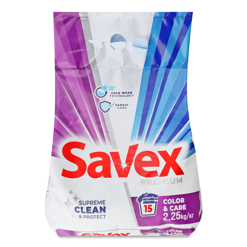 Засіб миючий порошкоподібний Premium Color&Care автомат 2,25кг Savex