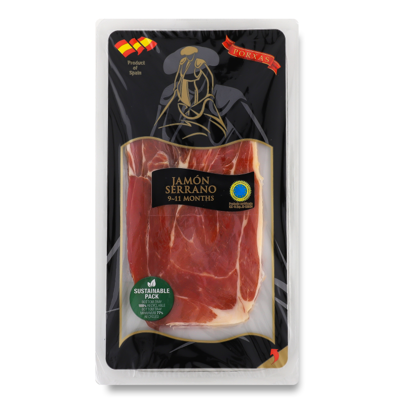 Хамон Серрано 9-11місяців нарізка 70г в/у Porxas