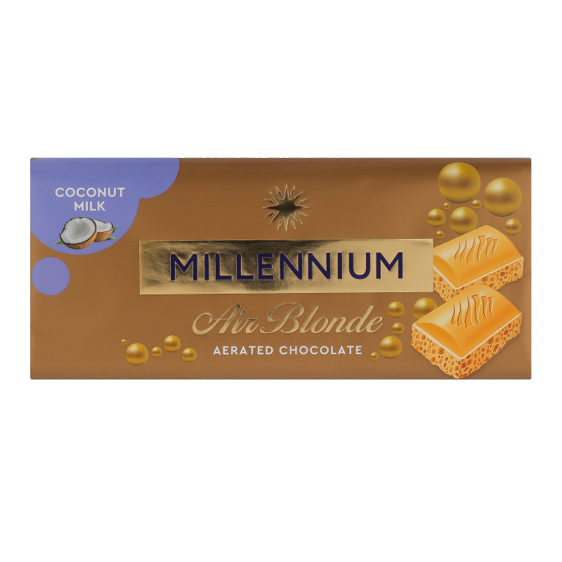 Шоколад белый пористый Coconut Milk Air Blonde Millennium м/у 85г