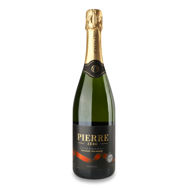 Вино ігристе Шардоне Спарклінг біле сухе безалкогольне 0,75л Пьєр