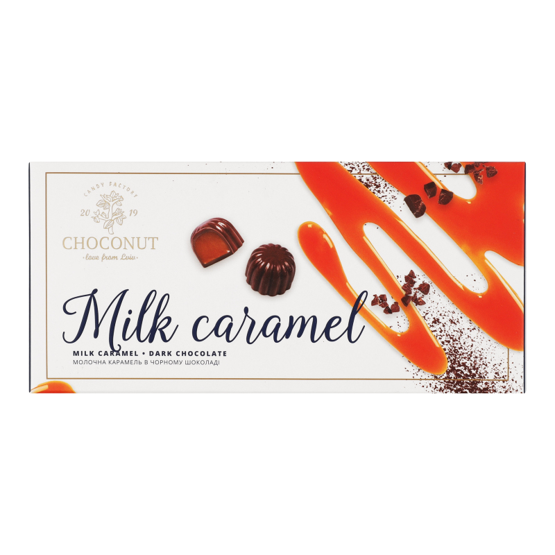 Конфеты шоколадные молочная карамель в черном шоколаде Milk