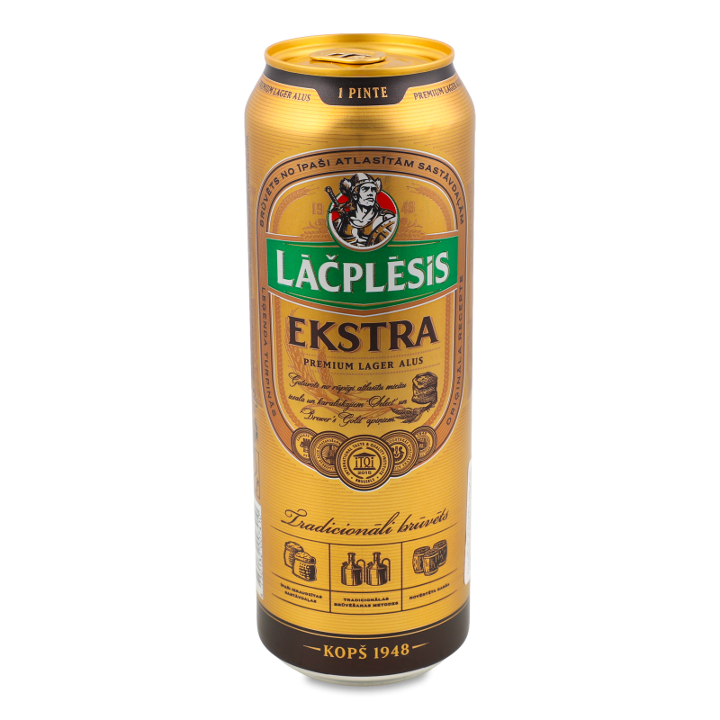 Пиво Ekstra світле 5,2% 0,568л ж/б Lacplesis