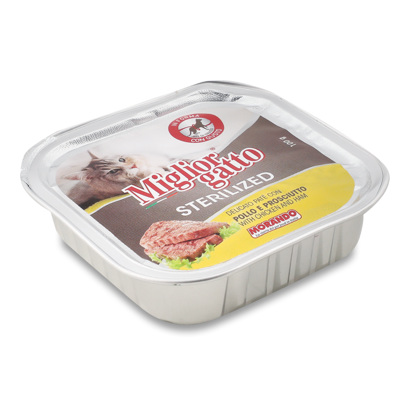 Корм д/стерилізованих котів Migliorgatto беззерновий з куркою та прошуто 100г Morando