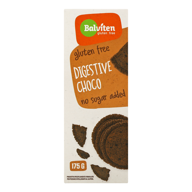 Печиво шоколадне без цукру і глютену з підсолоджувачами Choco Digestive Balviten к/у
