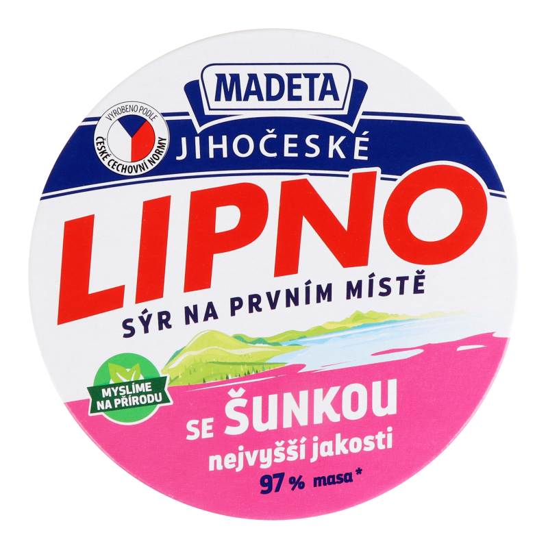 Сир плавлений 60% з шинкою Lipno Madeta к/у 8х