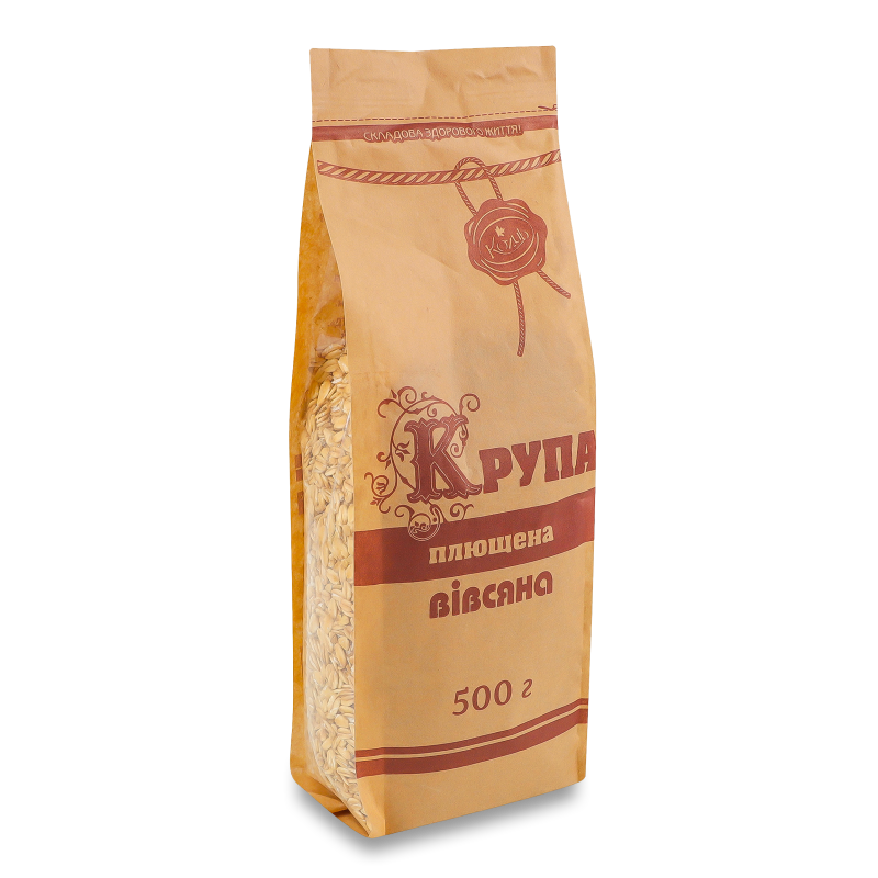 Крупа вівсяна плющена з цільного зерна 500г Козуб продукт