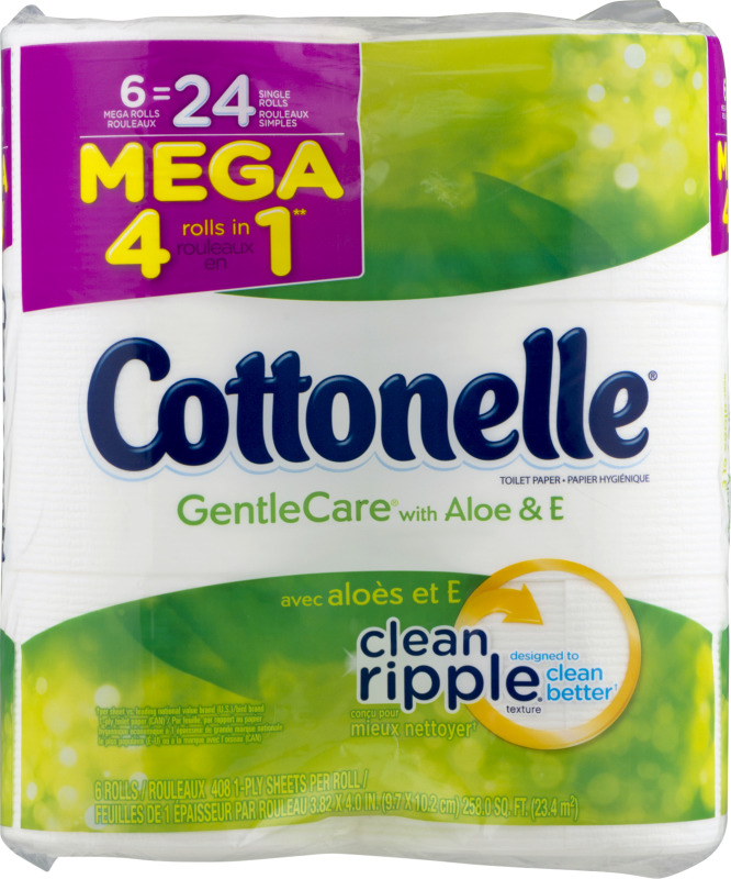 Cottonelle Toilet Paper Gentle Care with Aloe & E 6 CT Cottonelle