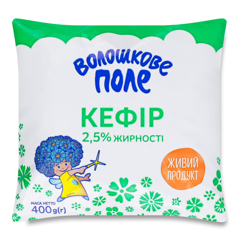 Кефір 2,5% 400г п/е Волошкове поле