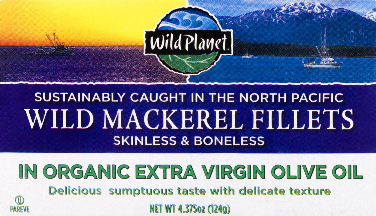 Wild Wild Mackerel Fillets Skinless & Boneless in Organic Extra