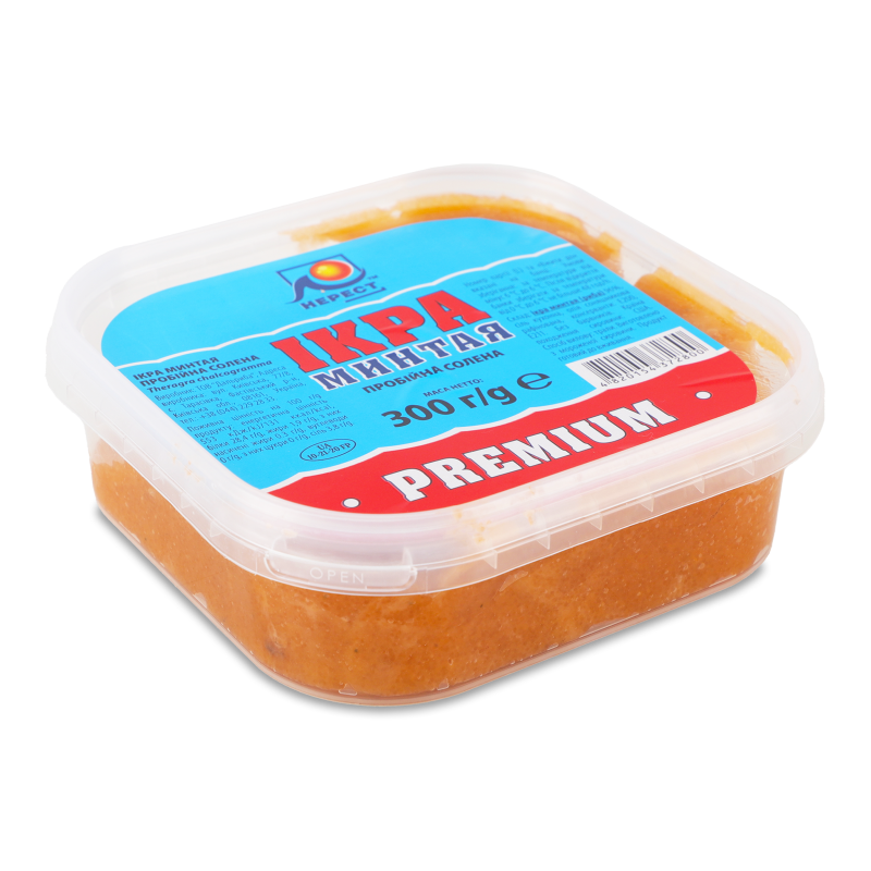Ікра минтая Premium пробійна солена 300г Нерест