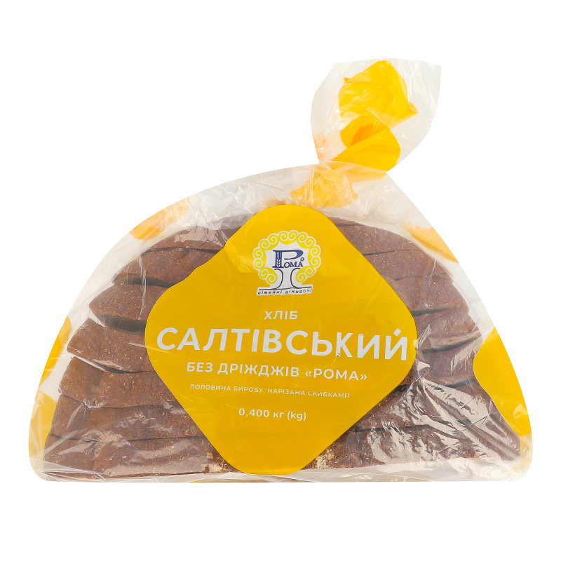 Хліб половинка в нарізці без дріжджів Салтівський Рома м/у