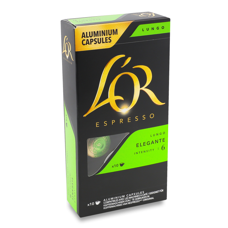 Кава Lungo Elegante мелена смажена 10*5,2г в капсулах L’or
