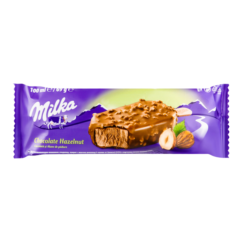 Морозиво шоколадно-горіхове з крихтами лісового горіха Milka м/у